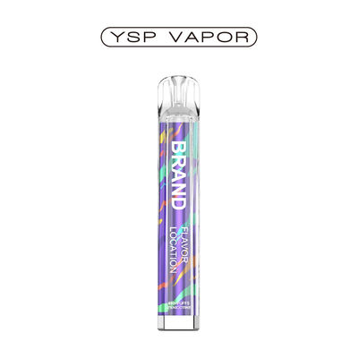 600 Puffs 2 ml flüssige, kristallklare E-Zigarettenbatterie 400 mAh Einweg-TPD