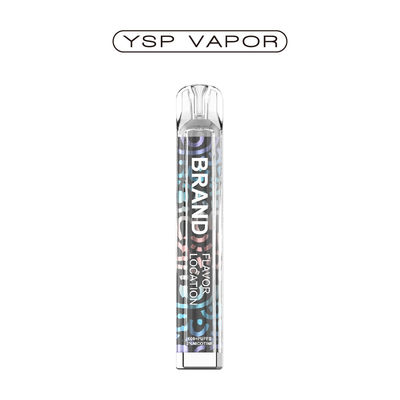 600 Puffs 2 ml flüssige, kristallklare E-Zigarettenbatterie 400 mAh Einweg-TPD